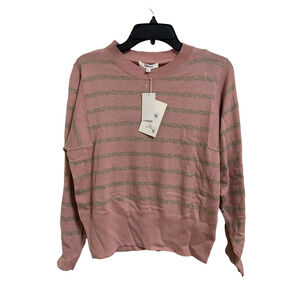 Splendid tradewinds pink heather toast striped pullover sweater size‎ S NEW